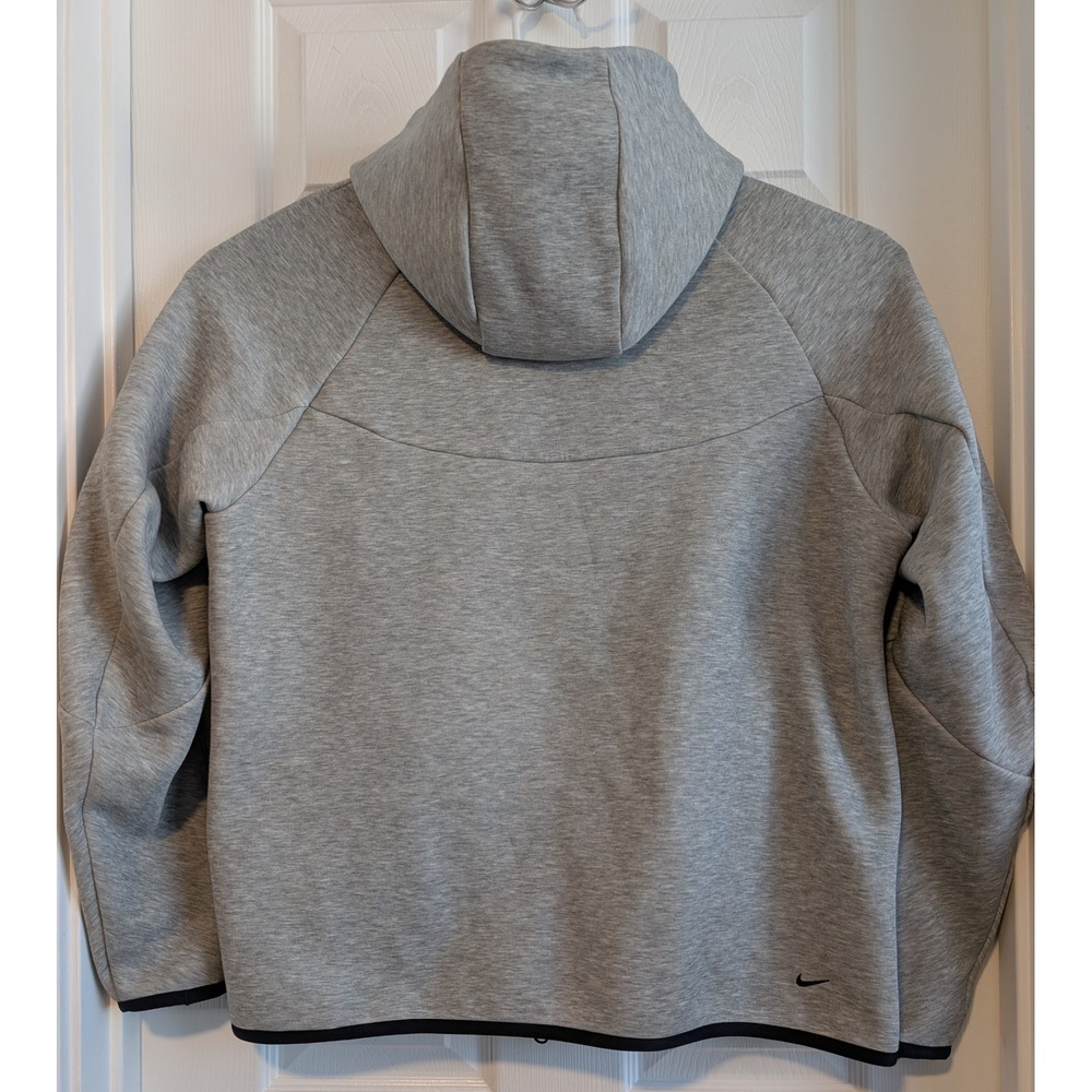 Nike Tech Fleece Full Zip Hoodie Mens L Heather Grey Black CU4489-063 VERY NICE - Picture 6 of 8
